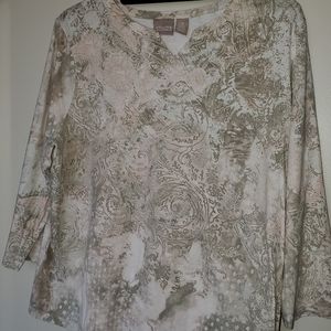 Chicos 3/4 Length-Sleeve Shirt, Sz 3